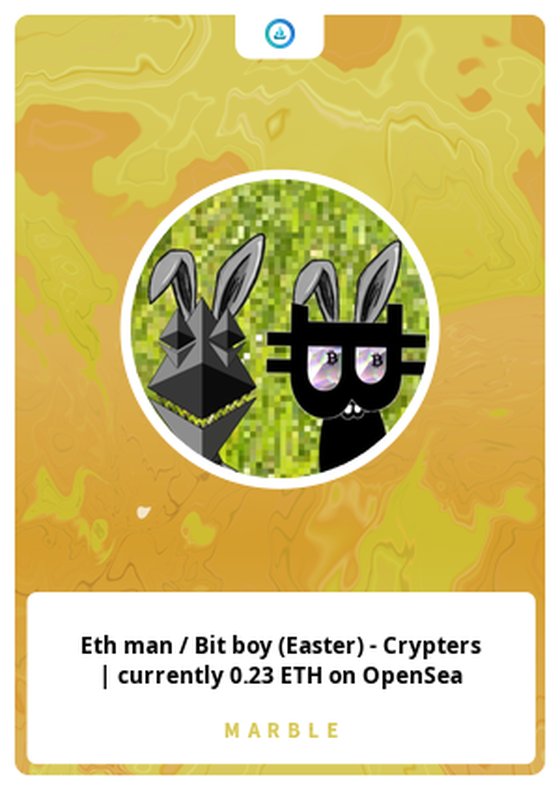 Eth man / Bit boy (Easter) - Crypters | currently 0.23 ETH on OpenSea