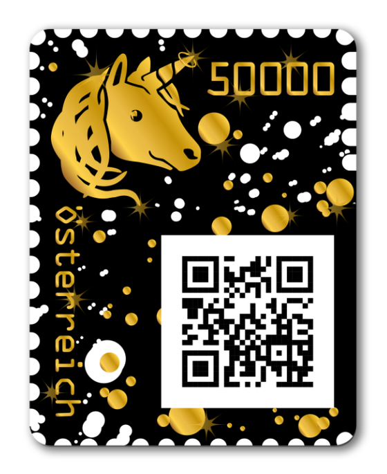 Crypto stamp Golden Unicorn 5F8wnY