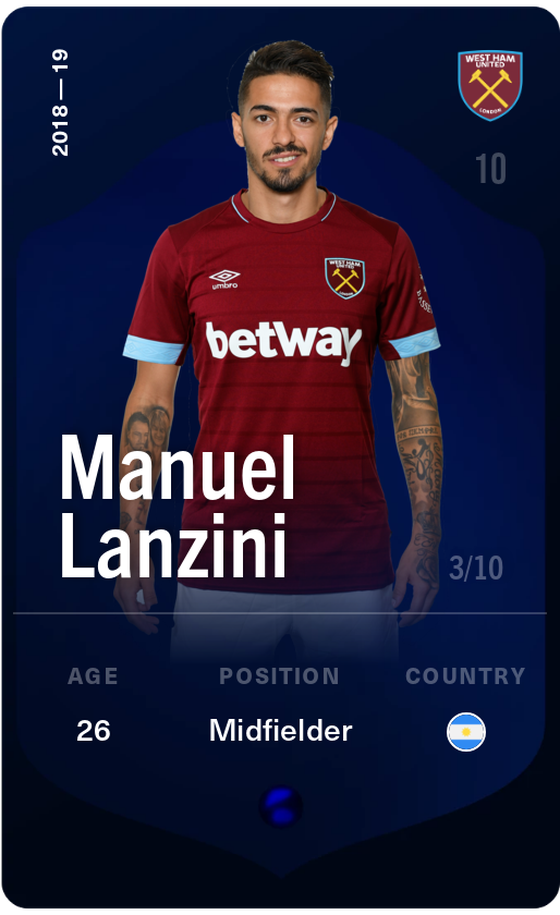 Manuel Lanzini 2018-19 • Super Rare 3/10