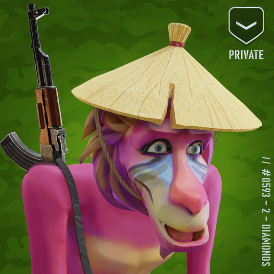 Surprised Purple Private Baboon #593