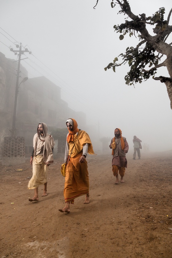 Pilgrims circumambulating the holy city of Vrindavana in the early morning; Uttar Pradesh #1/8