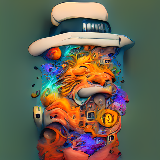 Lazy Lion Bitcoin Holder in Space - #6080