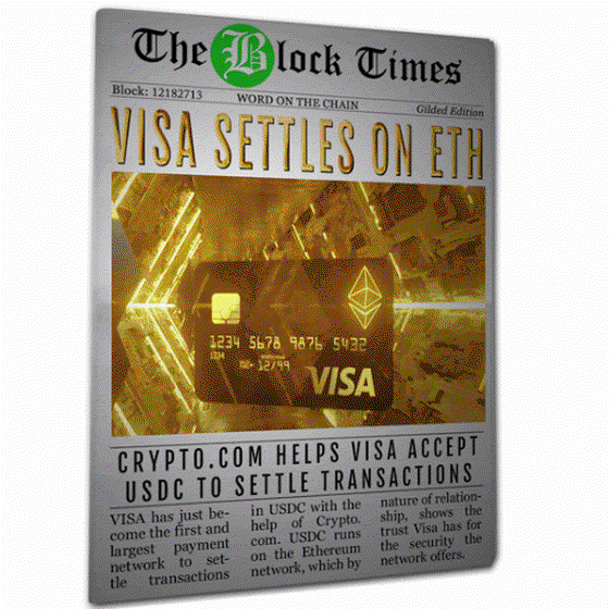 Visa Settles on ETH - Gilded