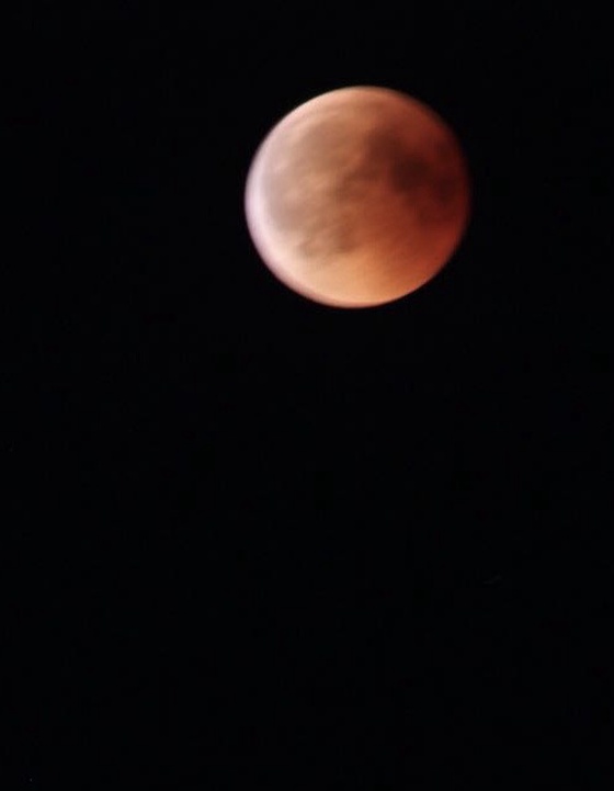 Red Moon through binoculars