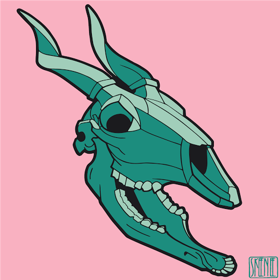 💀53 | MINIMALIST BONGO SKULL | Teal