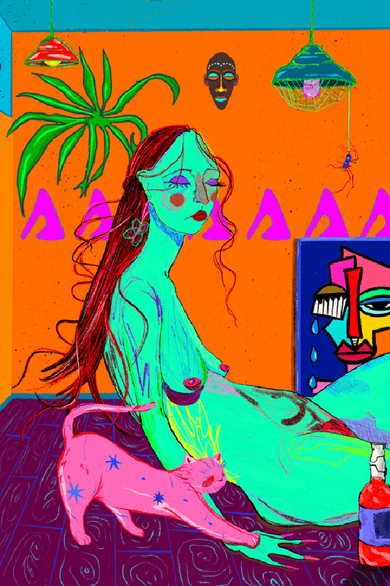 Cat and Woman