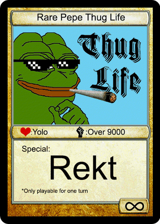 PEPETHUGLIFE Series 7, Card 17 RarePepe 2016 Counterparty XCP NFT [164/265 Supply]