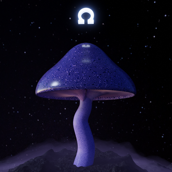 Indigo Flowcap Mushrohm