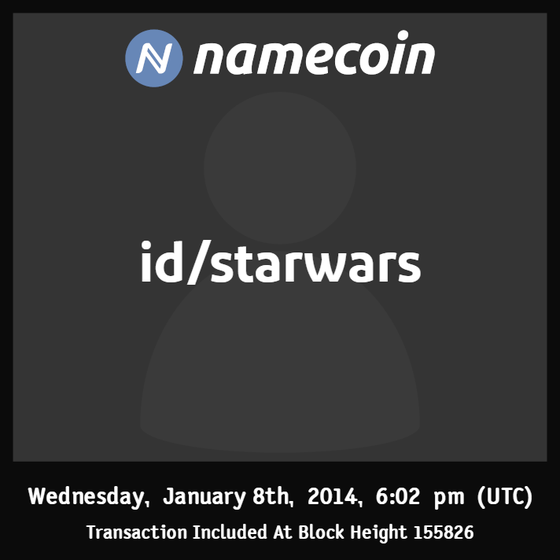 id/starwars | 2014-01 | Namecoin Identity (id/ asset) |