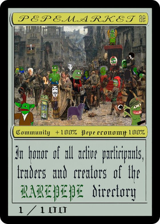 PEPEMARKET - Series 18, Card 50 RarePepe - Created by Alex Green with 100 issued