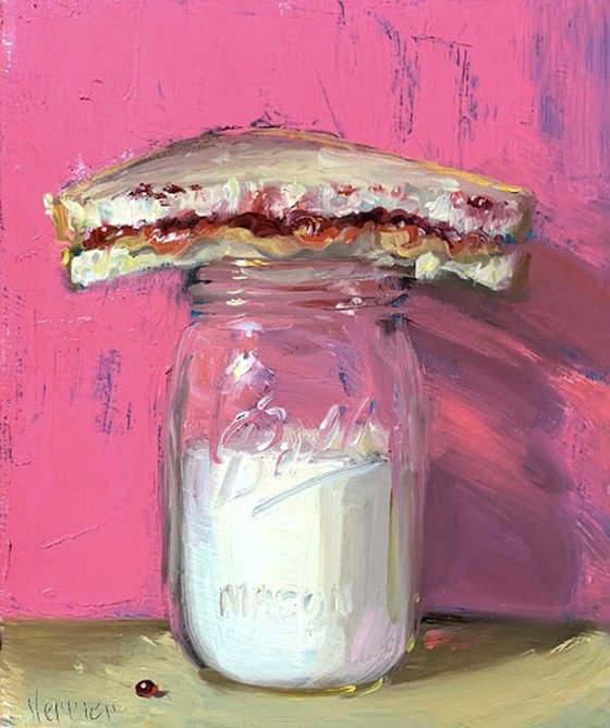 PBJ & Jar of Milk (pink & gold)