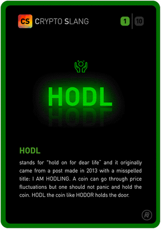 CRYPTO SLANG CARDS  Nr. 1 - HODL