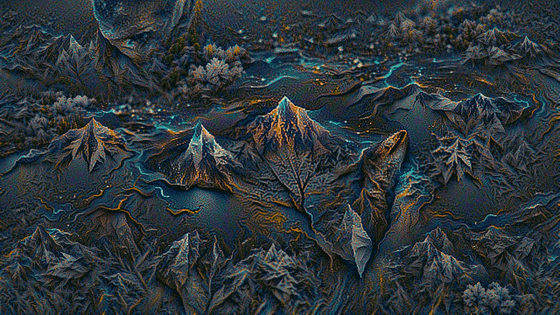 FROSTED LAKE WITH MOUNTAINS EARTH ELEMENT