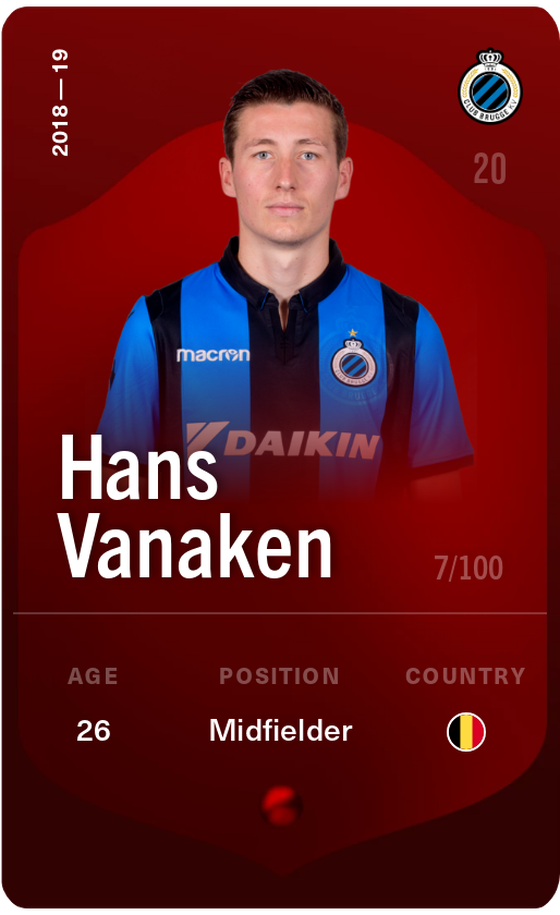 Hans Vanaken 2018-19 • Rare 7/100