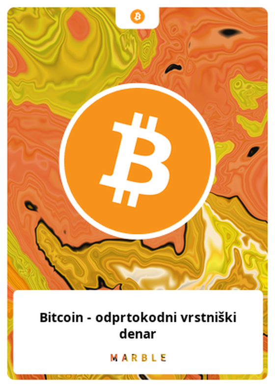 Bitcoin - odprtokodni vrstniški denar