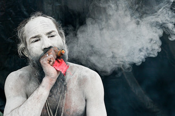 The Smoking Naga Sadhu