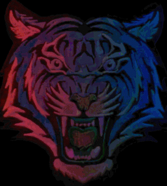 psychedelic roaring tiger Gif #17