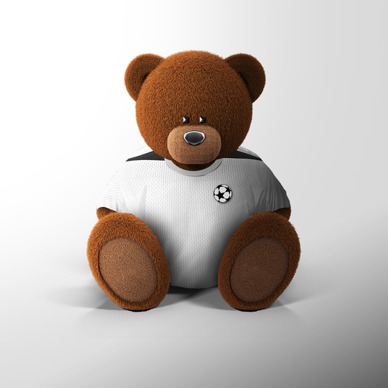 White Soccer Teddy