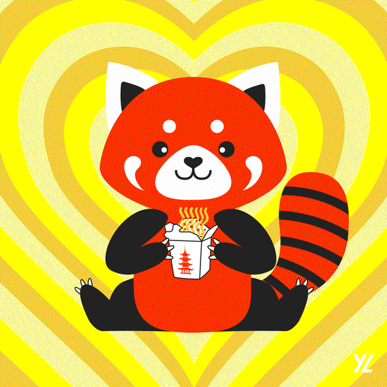 Red Panda holding a takeout box #20/70