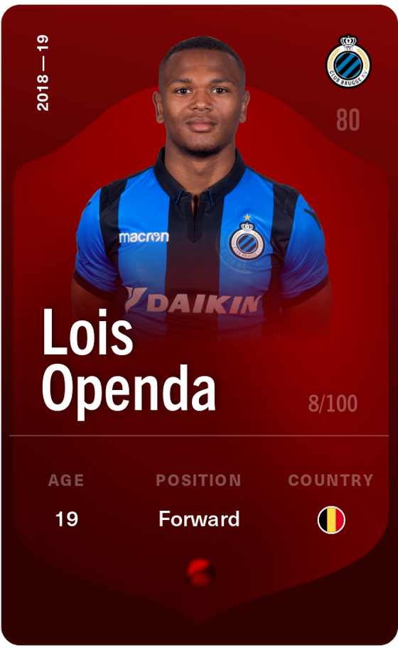 Lois Openda 2018-19 • Rare 8/100