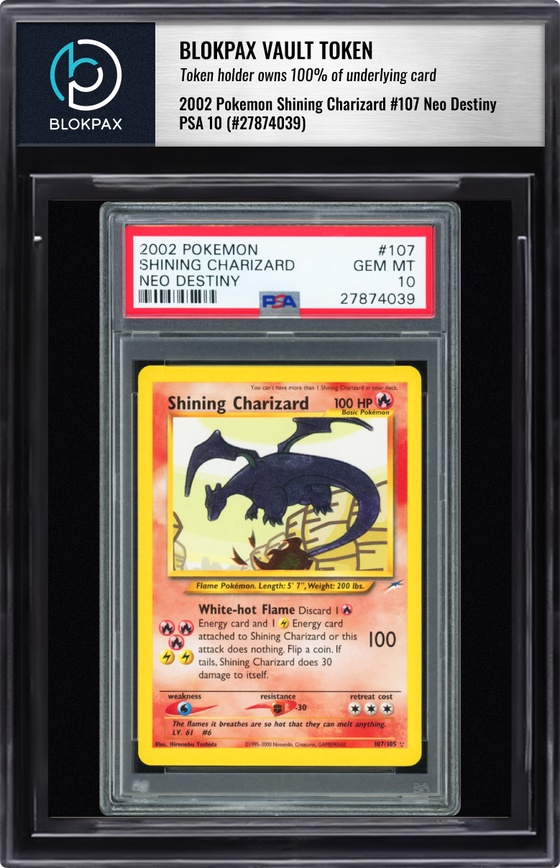 2002 Pokemon Shiny Charizard #107 - PSA 10 (Cert: 27874039)