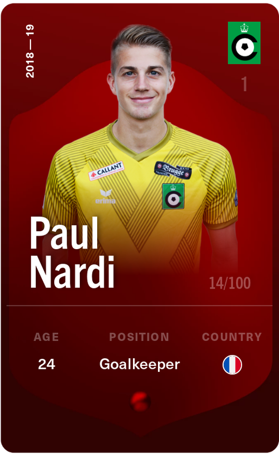 Paul Nardi 2018-19 • Rare 14/100
