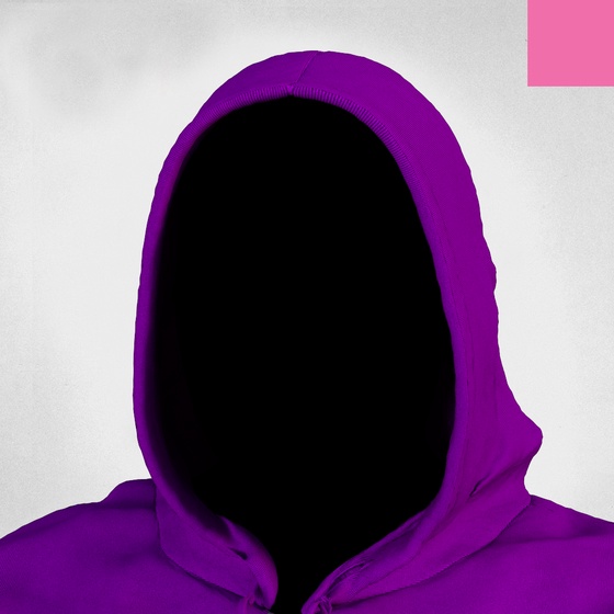 Villain #312 - The Purple Hoodie Villain on the Original background with the Pink Accent