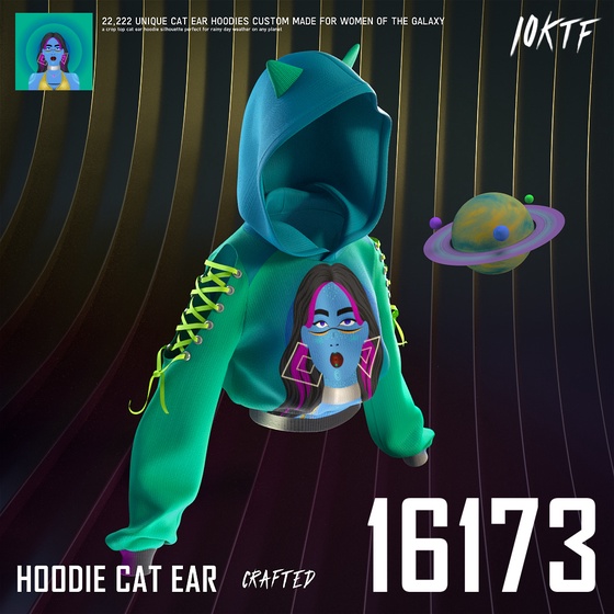 Galaxy Cat Ear Hoodie #16173