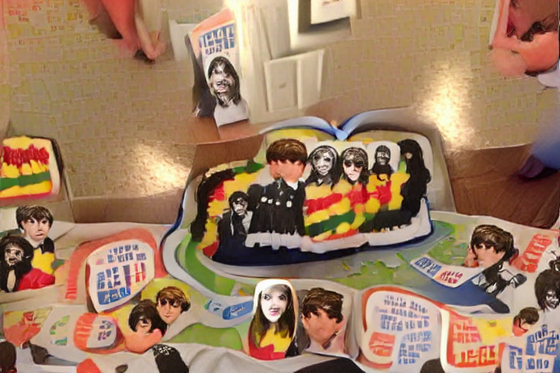 My grandmother had a cool Beatles birthday cake for her birthday.