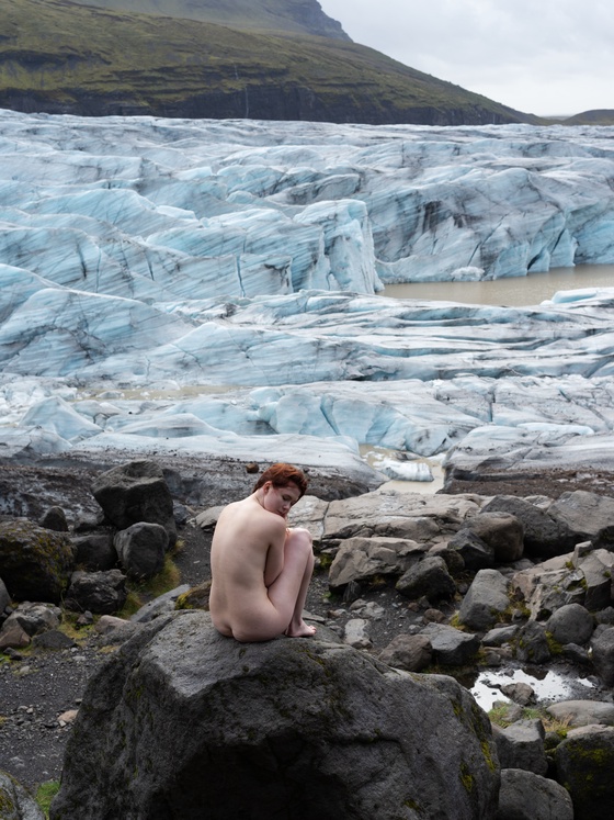 Sitting at the glacier