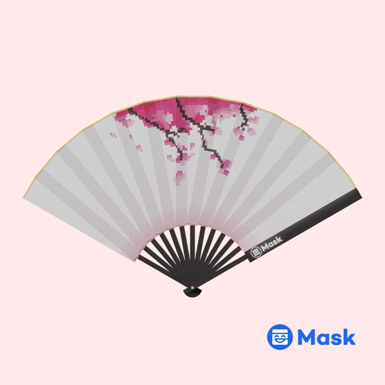 Folding Fan with Peach Blossom Paint