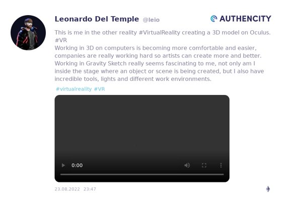 Authencity publication by Leonardo Del Temple (@leio)