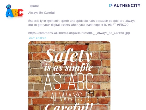 Authencity publication by   (@abc)