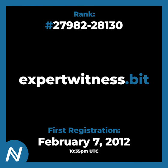 #27982-28130 | d/expertwitness | Feb. 7, 2012 | Namecoin .bit Domain