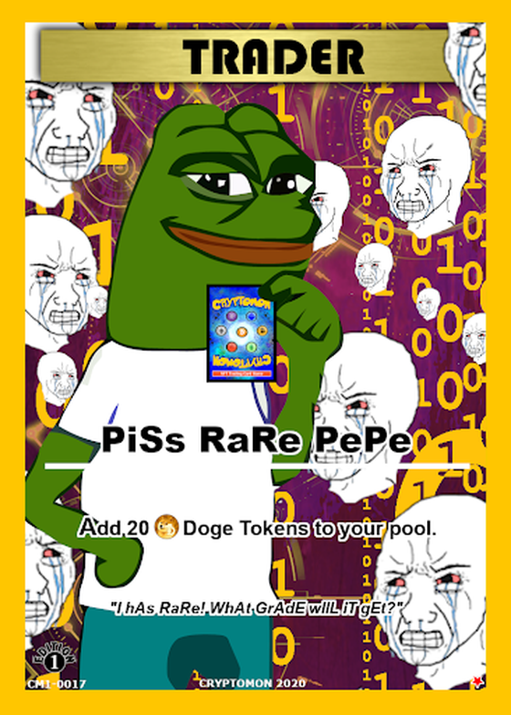 Official Cryptomon PiSs RaRe PePe CM1-0017 1st Edition Card