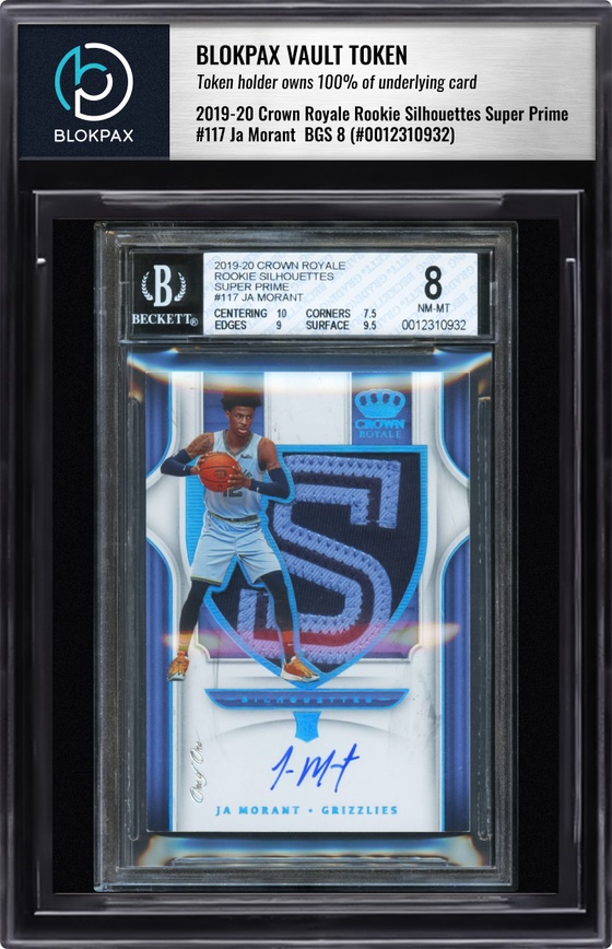 2019-20 Crown Royale Ja Morant #117 - BGS 8 (Cert: 12310932)