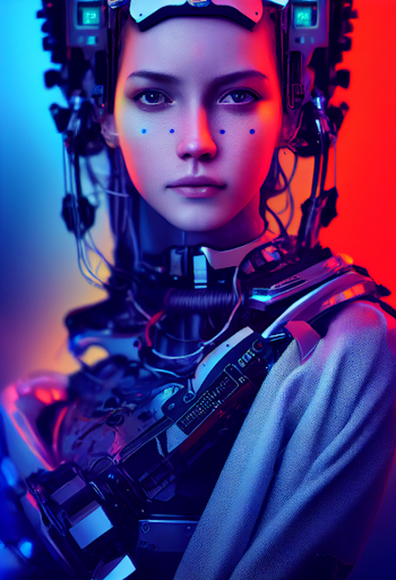 Variant Neon Girl Cyborg