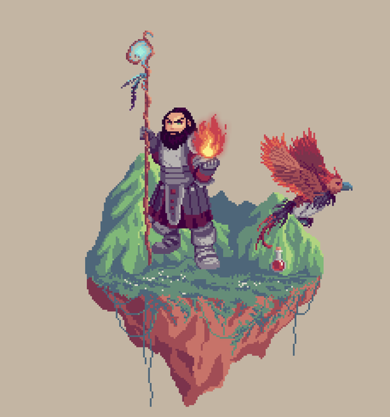 Lead Dwarf Phoenix Druid from The Mountains + Potion