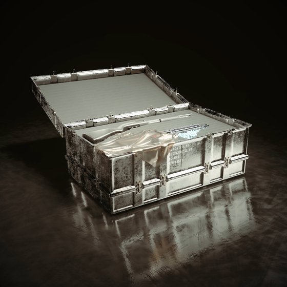 Metal Crate with Weapons