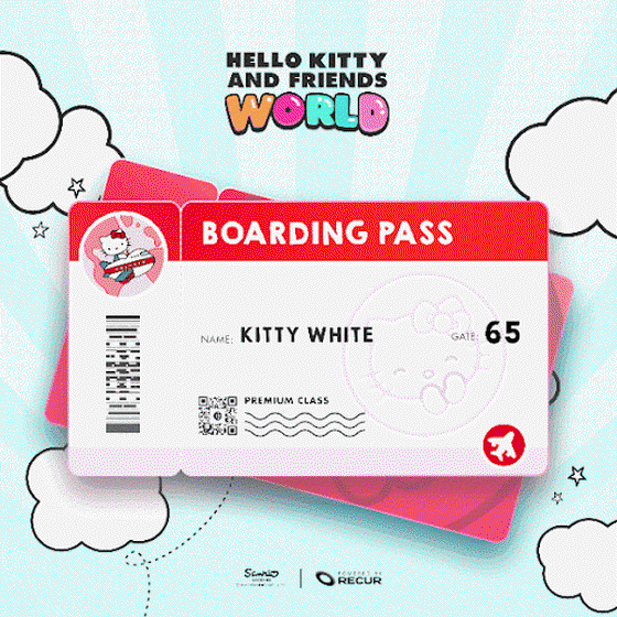 HeIIo Kitty and Friends Boarding Pass