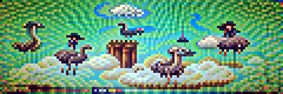 #953 The ostriches are floating on clouds