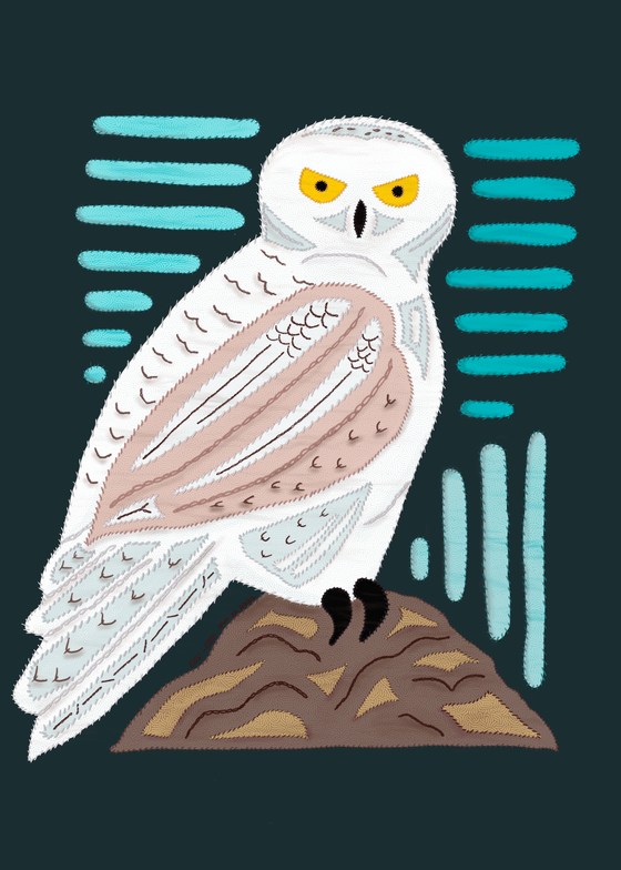 Mola Art Snowy owl