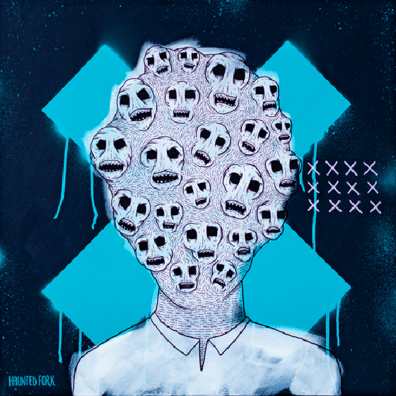 Cross Face - Cyan