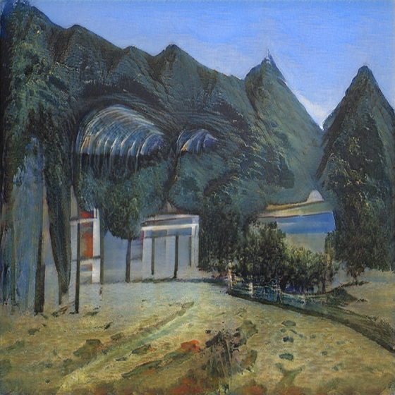 Wu-Huei Landscape With A Blue Window