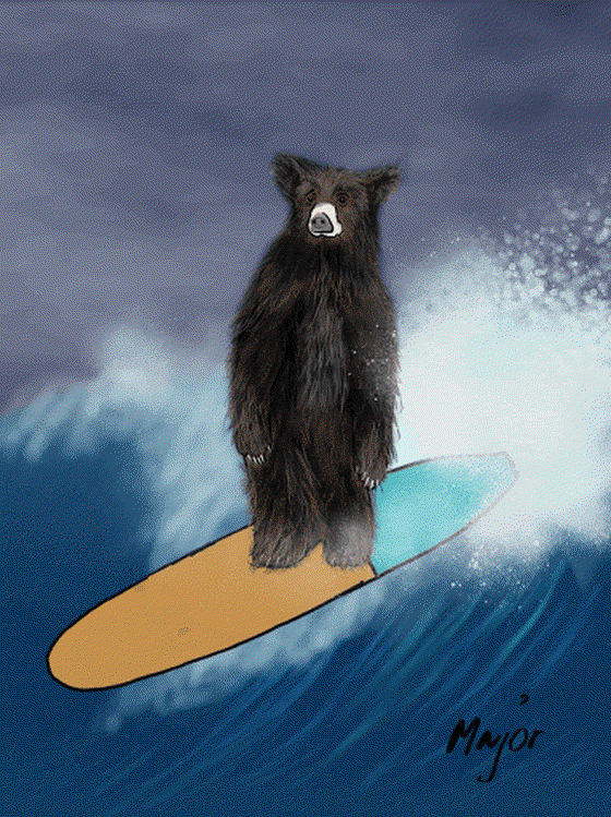 Surfing Bear - Ipad pro art