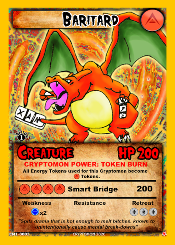 Official Cryptomon Baritard CM1-0003 1st Edition Card