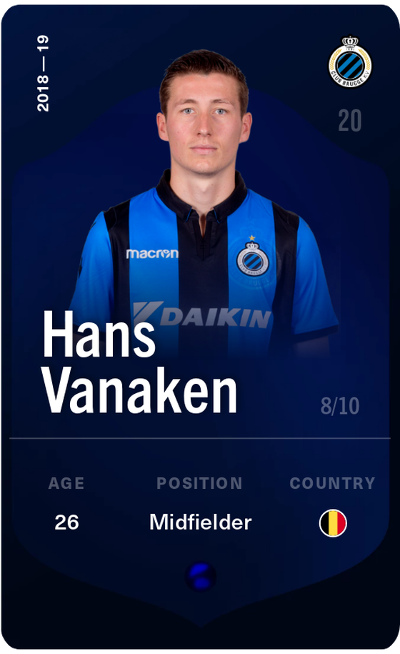 Hans Vanaken 2018-19 • Super Rare 8/10