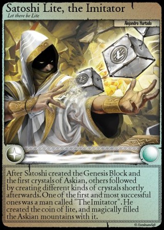 SATOSHILITE, Spell Of Genesis LEGENDARY card, Counterparty XCP NFT Asset