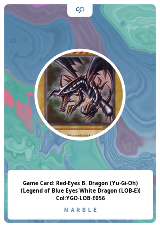 Game Card: Red-Eyes B. Dragon (Yu-Gi-Oh) (Legend of Blue Eyes White Dragon (LOB-E)) Col:YGO-LOB-E056