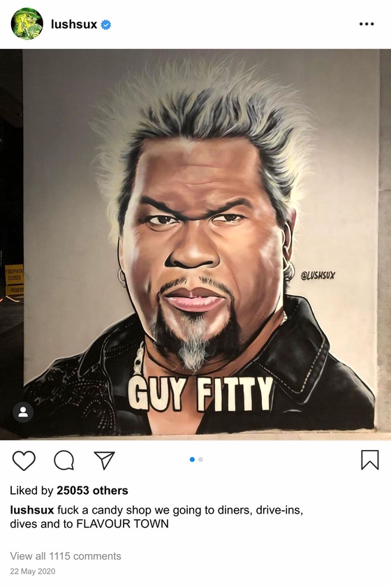 Lushsux #3946 - Mural 50 Cent Guy Fiere